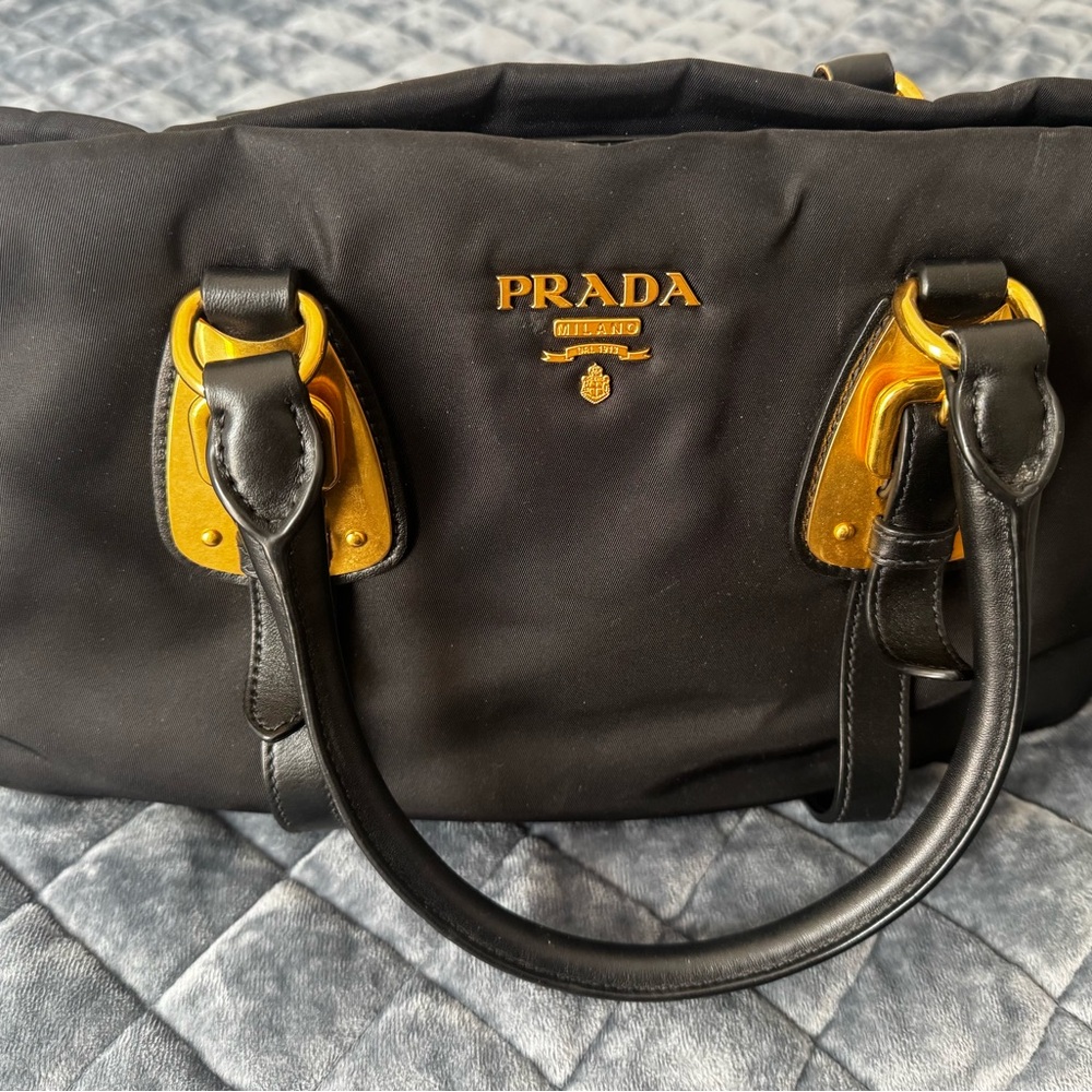 Prada Black and Gold Handbag